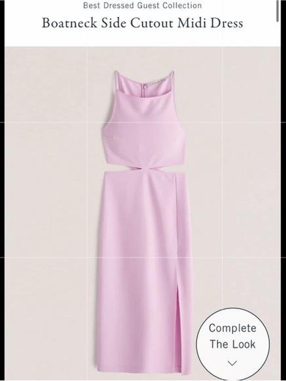 Abercrombie & Fitch Pastel Lilac Cutout Boatneck Midi Dress